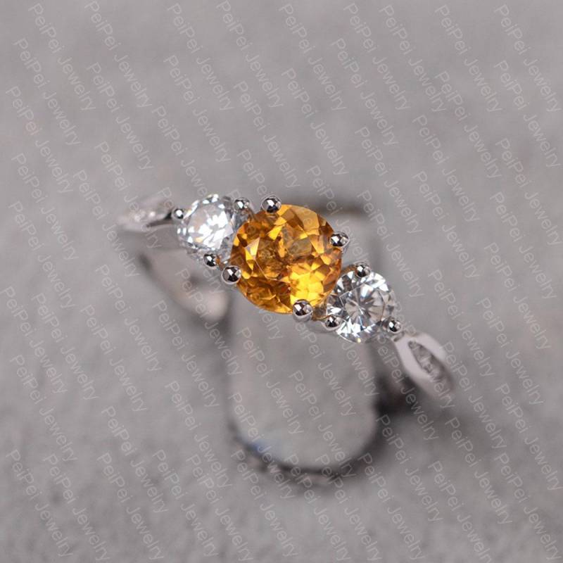 Citrin Ring Sterling Silber Ehering Für Frauen von JackDesignJewelry