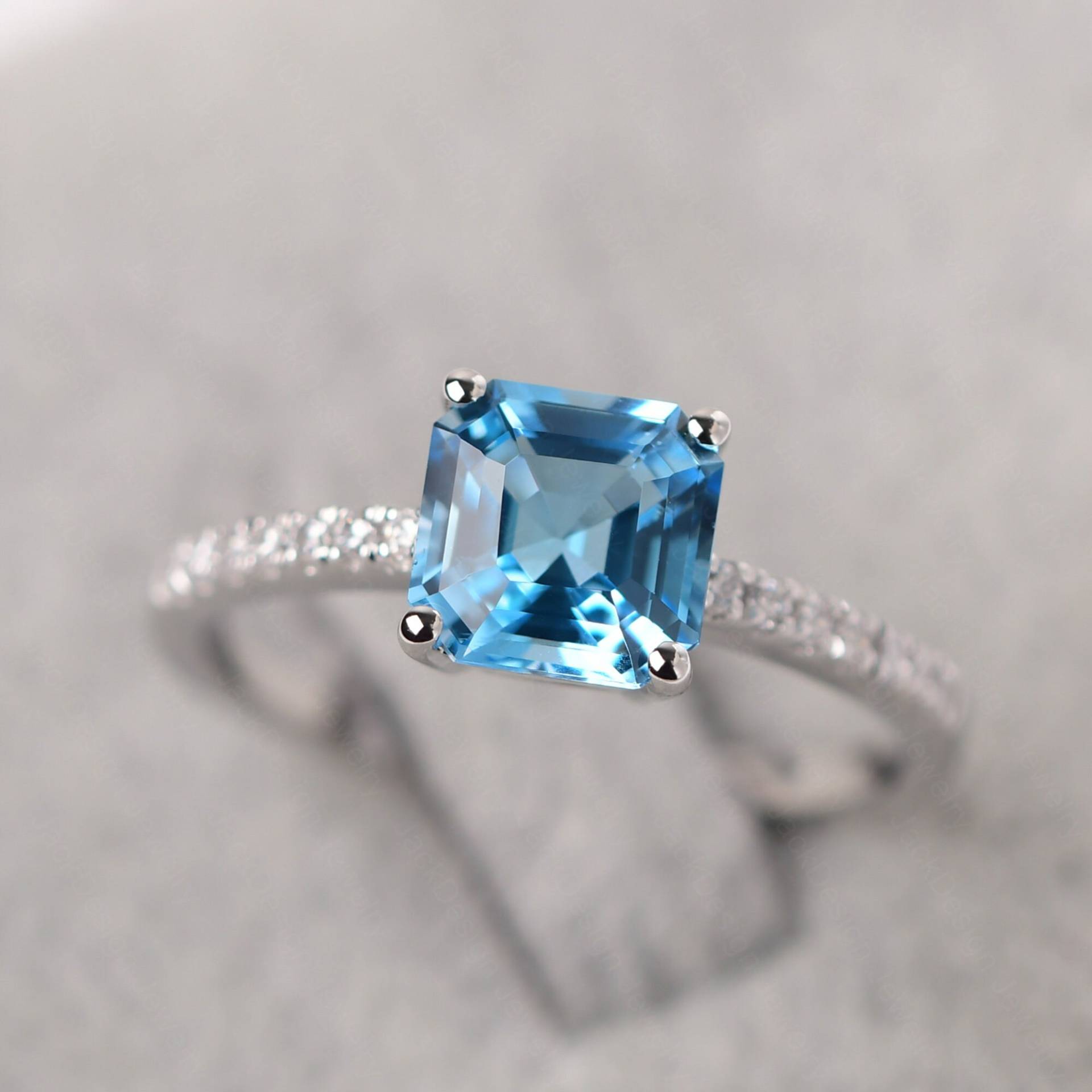 Echter Schweizer Blautopas Vorschlag Ring Sterling Silber Asscher Cut Ehering November Birthstone Echter Schweizer Blautopas Vorschlag Ring Sterling Silber Asscher Cut Ehering November Birthstone von JackDesignJewelry