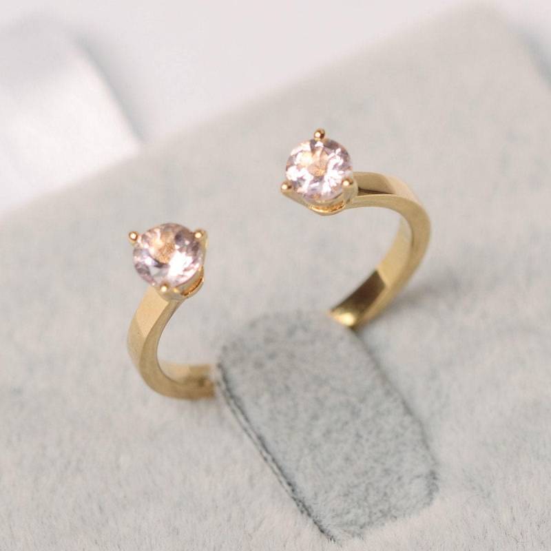 Minimalist Stapelring Sterling Silber Vergoldet Gelb Gold Verstellbar Bandring von JackDesignJewelry
