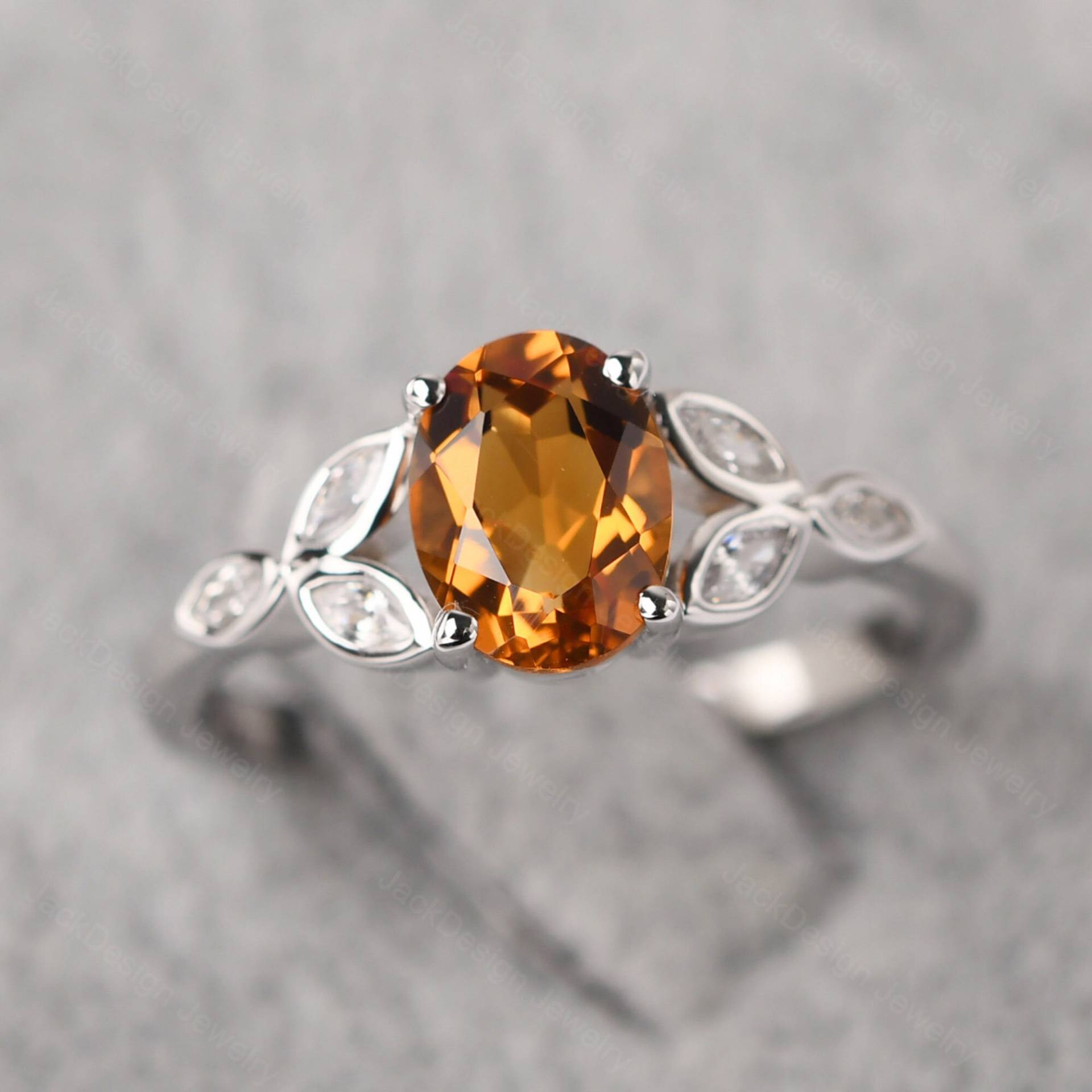 Oval Geschnitten 6x8 Mm Gelbe Citrin Blatt Ehering 14K Weißgold November Geburtsstein Ring Oval Geschnitten 6x8 Mm Gelbe Citrin Blatt Ehering 14K Weißgold November Geburtsstein Ring von JackDesignJewelry