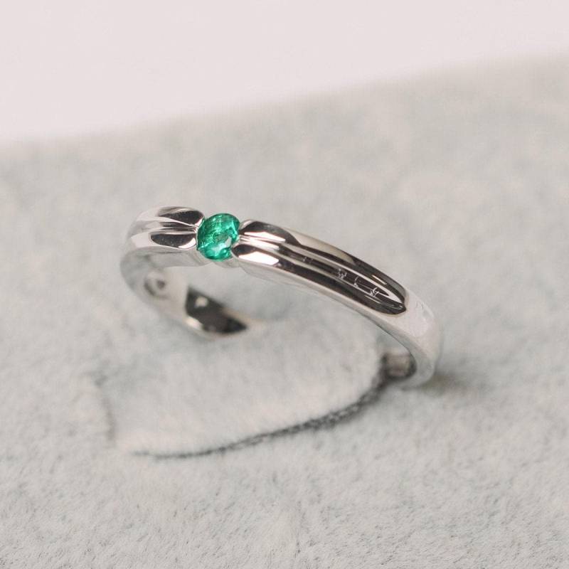 Smaragd Ring Silberjubiläum Mai Geburtsstein von JackDesignJewelry