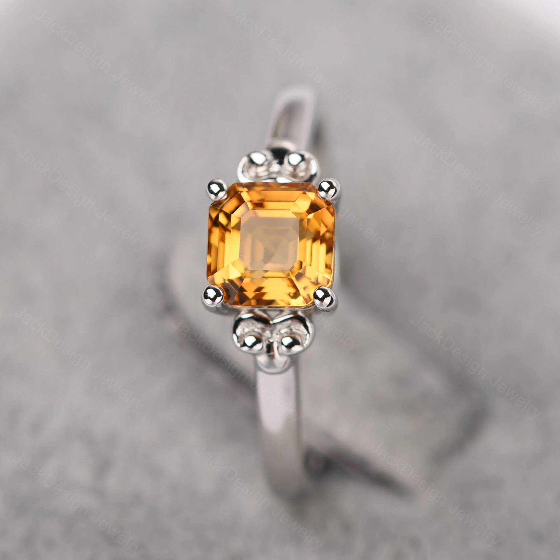 Zarte Citrin Versprechen Ring Sterling Silber Asscher Cut November Birthstone Zarte Citrin Versprechen Ring Sterling Silber Asscher Cut November Birthstone von JackDesignJewelry