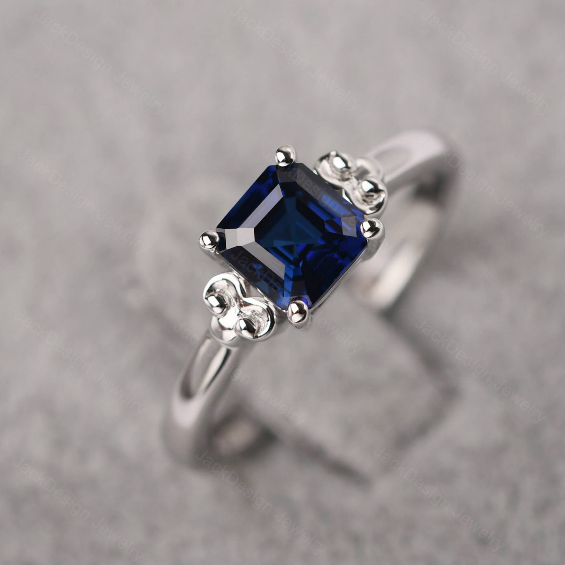 Saphir Versprechen Ring Massiv Silber Asscher Cut Minimalist September Birthstone Saphir Versprechen Ring Massiv Silber Asscher Cut Minimalist September Birthstone von JackDesignJewelry