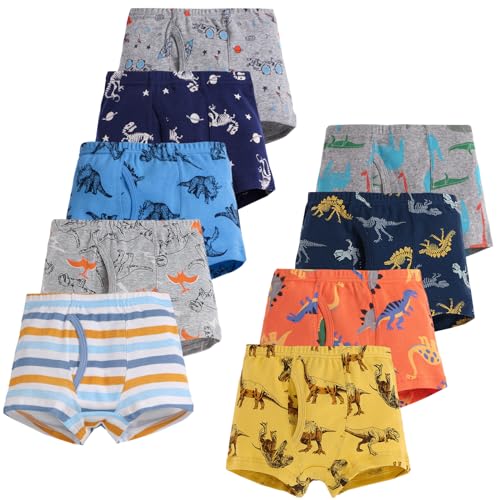 JackLoveBriefs Jungen Boxer Unterhose Baumwolle Kinder Unterwäsche (2-3 Jahre，Packung mit 9 Stück) A5, Gr. 100 von JackLoveBriefs