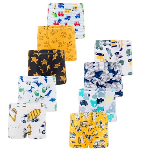 JackLoveBriefs Jungen Boxer Unterhose Baumwolle Kinder Unterwäsche (4-5 Jahre，Packung mit 9 Stück) A51, Gr. 120 von JackLoveBriefs