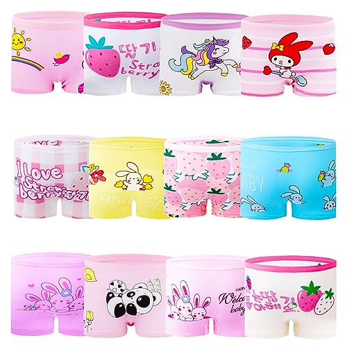 JackLoveBriefs Unterhosen Mädchen Pantys Baumwolle Unterwäsche (Größe:M, Mehrfarbig 12 Pack, 3-5Jahre) von JackLoveBriefs