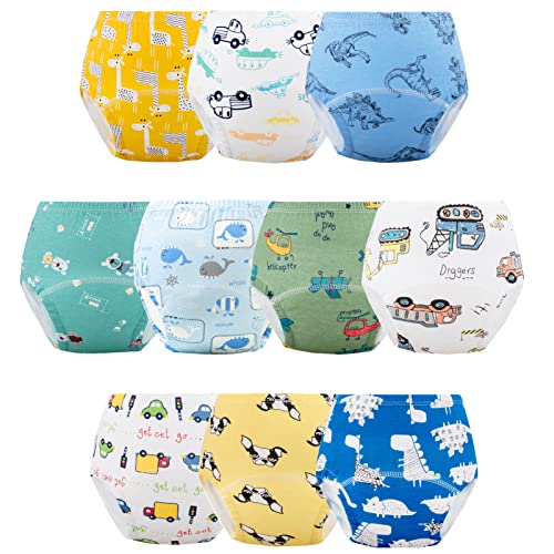 JackLoveBriefs Töpfchen-Trainingshose Baby Entzückende Tiermuster Trainingshosen Töpfchen Unterwäsche Kleinkinder 2-3 Jahre,Gr.S,Mehrfarbig,Packung mit 10 von JackLoveBriefs