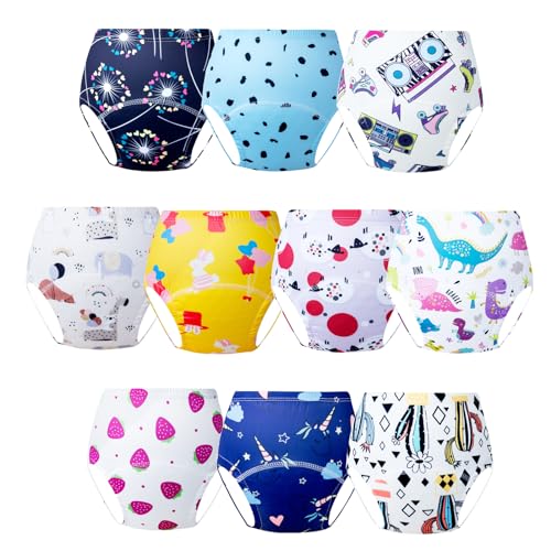 JackLoveBriefs Töpfchen-Trainingshose Töpfchentraining trainingsunterhose Kinder 2-3 Jahre(10 Stück,Farbe: Mehrfarbig, Gr.90) von JackLoveBriefs
