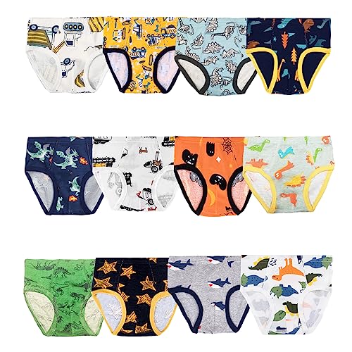 JackLoveBriefs Jungen Unterhosen Slips Baumwolle Unterwäsche(4-5 Jahre, 12 Stück, Mehrfarbig,Gr.120) von JackLoveBriefs