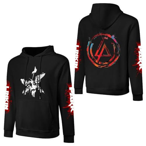 Hoodie L$in*k$in Herren Grafik Baumwolle Kapuzen-Sweatshirt Pa$rk Langarm Kapuzenpullover für Herren Logo gedruckt Fans Kleidung Pullover Top, Schwarz, S von Jackgaberd