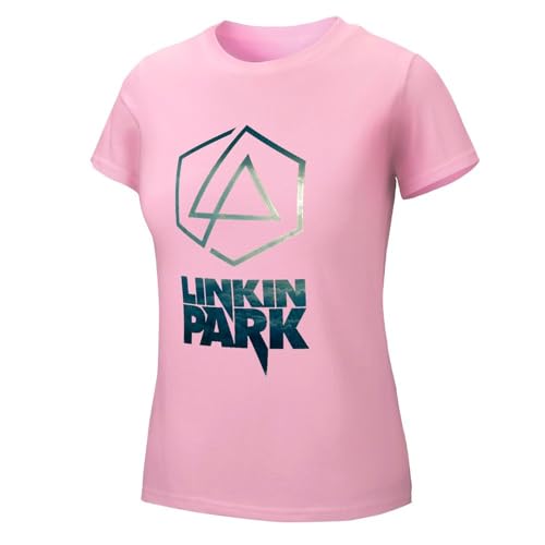 L$in*k$in Baumwoll-T-Shirt Pa$rk Damen-T-Shirt, kurzärmelig, Bluse, T-Shirt für Damen, Rundhalsausschnitt, Logo, bedruckt, Sommer-Fans, Kleidung, Pullover, Top, Pink-Stil-9, L L$in*k$in Baumwoll-T-Shirt Pa$rk Damen-T-Shirt, kurzärmelig, Bluse, T-Shirt für Damen, Rundhalsausschnitt, Logo, bedruckt, Sommer-Fans, Kleidung, Pullover, Top, Pink-Stil-9, L von Jackgaberd