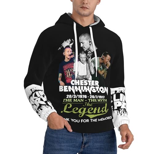Schwarzer Kapuzenpullover L$in*k$in Herren Graphic Hooded Sweatshirt Pa$rk Langarm Hoody für Herren Logo gedruckt Fans Kleidung Pullover Top, Schwarz , 4XL von Jackgaberd