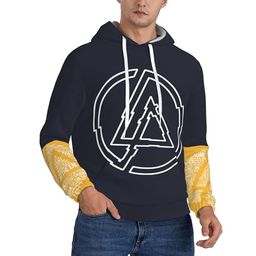 Schwarzer Kapuzenpullover L$in*k$in Herren Graphic Hooded Sweatshirt Pa$rk Langarm Hoody für Herren Logo gedruckt Fans Kleidung Pullover Top, Schwarz , XS von Jackgaberd