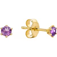 Jackie Gold Ohrringe - Jackie Amethyst Studs 585 - Gr. unisize - in Gold - für Damen von Jackie Gold