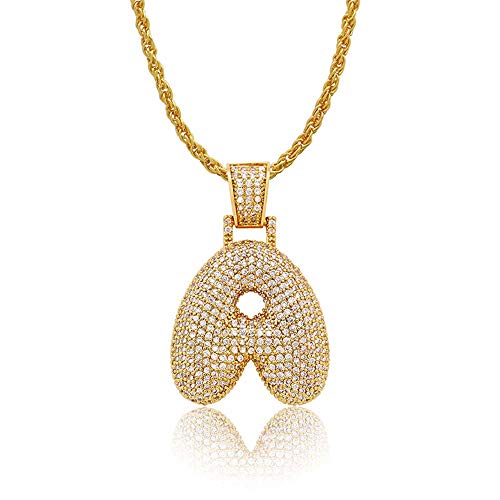 JF Benutzerdefinierte Bubble Letters Name Anhänger Unisex Hip Hop personalisierte ursprünglichen Namen Halskette Gold Silber A-Z Anhänger Valentines Geschenk von Jacklin F