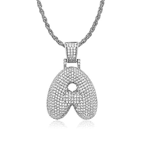 JF Benutzerdefinierte Bubble Letters Name Anhänger Unisex Hip Hop personalisierte ursprünglichen Namen Halskette Gold Silber A-Z Anhänger Valentines Geschenk von Jacklin F