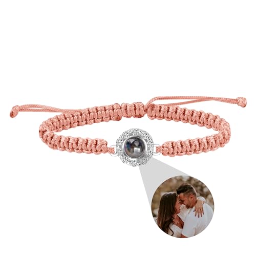 Jacklin F Benutzerdefinierte Armband mit Bild innen, personalisierte Bild Armband, Kreis Foto Projektion Armband, Memorial Foto Armband für Mädchen Frauen von Jacklin F