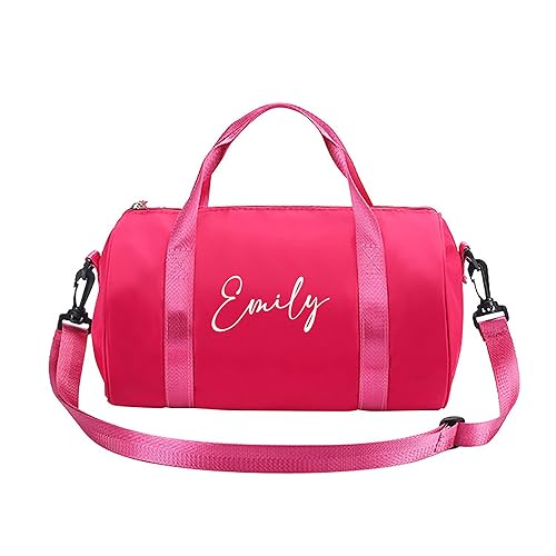 Personalisierte Duffel Bag Custom Monogrammed Gym Bag Custom Duffel Bag mit Namen Logo Personalisierte Sport Travel Duffle Overnight Dance Bag für Frauen Männer von Jacklin F