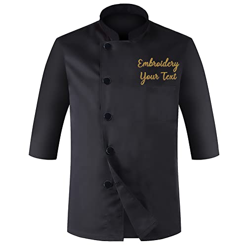 Personalisierte Kochjacke Mantel Kurzarm/Langarmhemd Bestickte Kochjacke Custom Hotel Küche Restaurant Arbeitsuniform Bäckerei Herd Food Service Catering T-Shirt für Männer und Frauen von Jacklin F