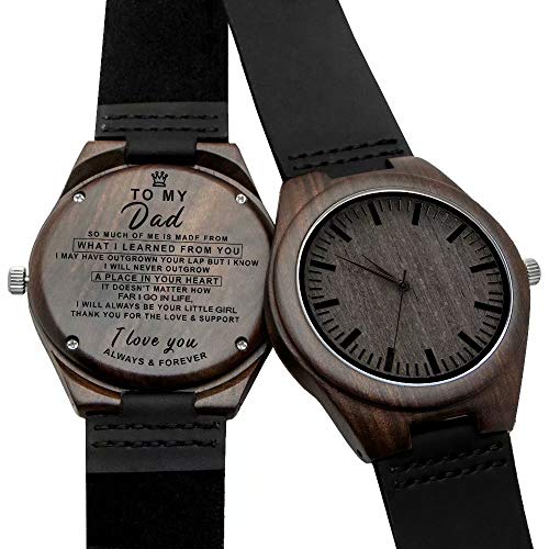 Personalisierte gravierte hölzerne Uhr für Männer & Frauen, natürliche hölzerne Groomsmen Watch für Mann Sohn Vater Frau Tochter maßgeschneiderte hölzerne Uhr Geburtstag Geburtstagsgeschenk von Jacklin F