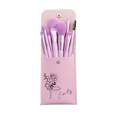 Personalisiertes Make-up-Pinsel-Set mit Geburtsblumen, individuelles Reise-Kosmetik-Make-up-Pinsel-Set mit 8 Make-up-Pinseln, personalisierte Make-up-Tasche mit Namen für Frauen, Mutter, Freundin von Jacklin F