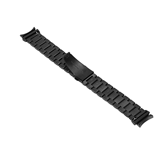 Jacksing Edelstahl-Armband, verstellbare Metallschnalle, langlebig, kratzfest, 20 mm, Metall-Uhrenarmband mit Lug Pin für Watch 4 (schwarz) von Jacksing