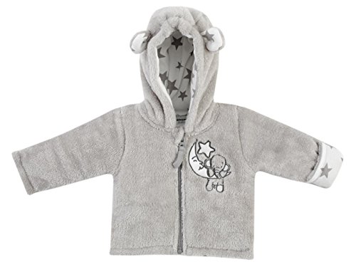 Jacky Unisex Kapuzenjacke mit Umschlaghandschuh für Babys und Kleinkinder, Elefanten-Motiv, Größe: 56, Alter: 1-2 Monate, Grau, 292776 von Jacky