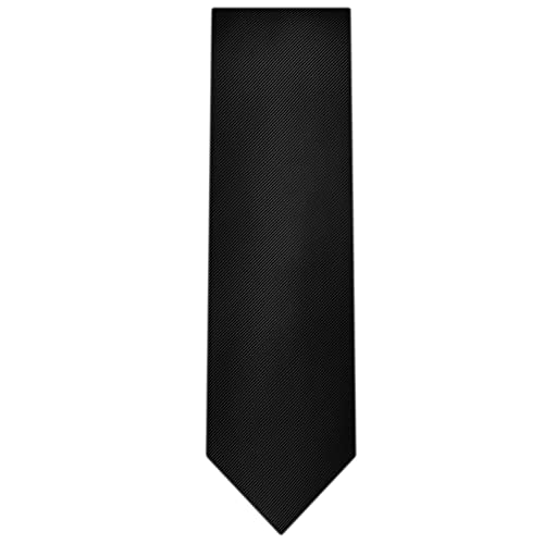 Jacob Alexander Herren-Krawatte aus Seide, einfarbig, 6,5 cm breit, schmale Größe, Schwarz , Einheitsgröße von Jacob Alexander