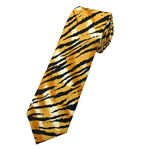 Jacob Alexander Men's Tiger Animal Print 8.25 cm Width Regular Size Necktie for Themed Parties Halloween - Orange Brown Black von Jacob Alexander