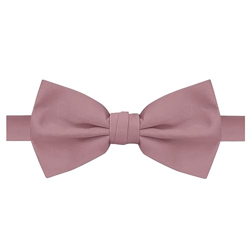 Jacob Alexander Men's Pre-Tied Bow Tie Adjustable Banded Bow Tie Classic Solid Color for Formal Events Wedding Business - Dusty Rose von Jacob Alexander