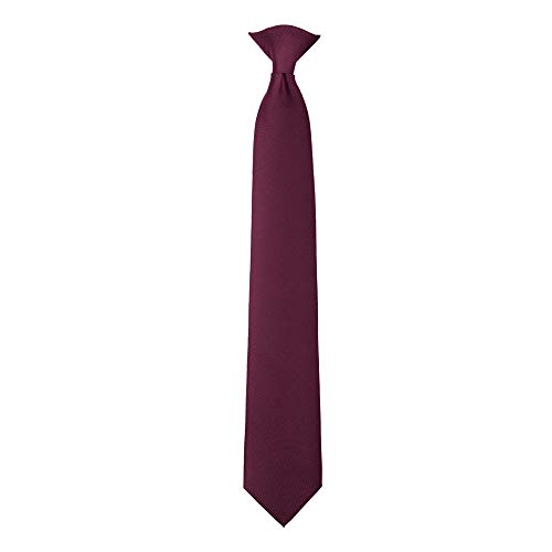Jacob Alexander Solid Color Pure Men's Uniform Clip-On Neck Tie with Buttonholes for Fromal Events Wedding Business - Regular 20 inch - Burgundy von Jacob Alexander