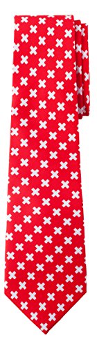 Jacob Alexander Men's Switzerland Country Flag Colors 8.25 cm Width Regular Size Necktie - Red with White Diagonal Swiss Crosses Design von Jacob Alexander