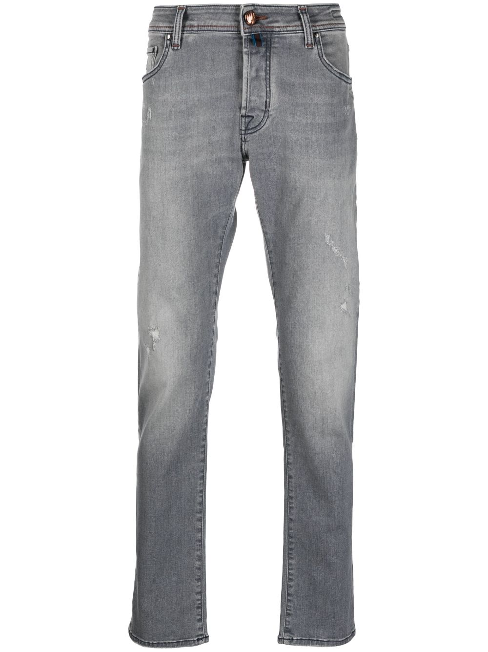 Jacob Cohën Straight-Leg-Jeans mit Logo-Patch - Grau von Jacob Cohën