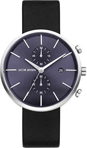 Jacob Jensen Herren Chronograph Quarz Uhr mit Leder Armband 621 von Jacob Jensen