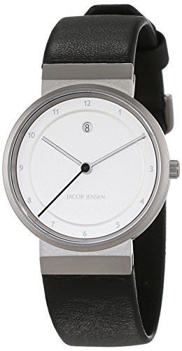 JACOB JENSEN Damen Analog Quarz Uhr mit Leder Armband Dimension Series Item NO.: 871 von Jacob Jensen