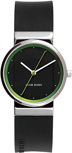 Jacob Jensen Damen Analog Quarz Uhr mit Kautschuk Armband 32767 von Jacob Jensen