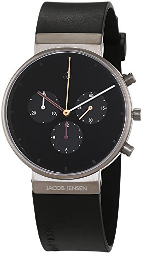 JACOB JENSEN Herren Analog Quarz Uhr mit Kautschuk Armband Item NO.: 600 von Jacob Jensen