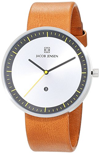 Jacob Jensen Herren Analog Quarz Uhr mit Leder Armband 32271 von Jacob Jensen