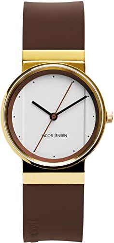 Jacob Jensen Damen Analog Quarz Uhr mit Kautschuk Armband 32768 von Jacob Jensen