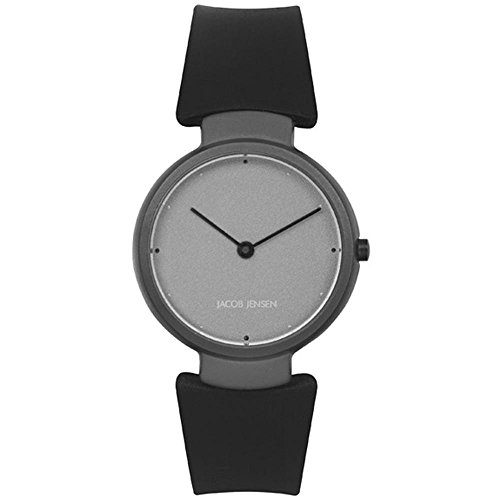Jacob Jensen Damen-Armbanduhr 28mm Armband Kautschuk Schwarz Gehäuse Edelstahl Batterie Analog 113 von Jacob Jensen