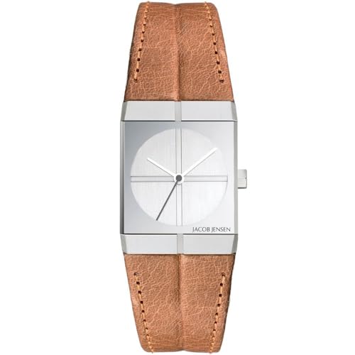 Jacob Jensen Damen-Armbanduhr Icon Series 243 Analog Leder Braun 243 von Jacob Jensen