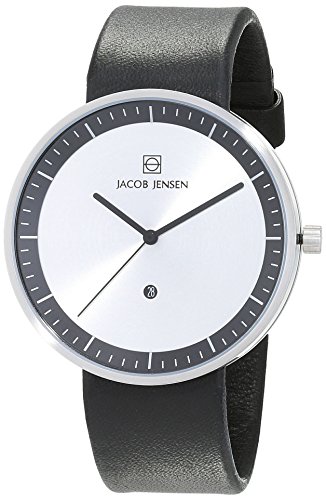 Jacob Jensen Herren Analog Quarz Uhr mit Leder Armband 32270 von Jacob Jensen