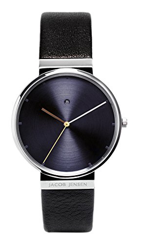 Jacob Jensen Herren Analog Quarz Uhr mit Leder Armband 841 von Jacob Jensen