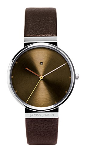 Jacob Jensen Herren Analog Quarz Uhr mit Leder Armband 843 von Jacob Jensen