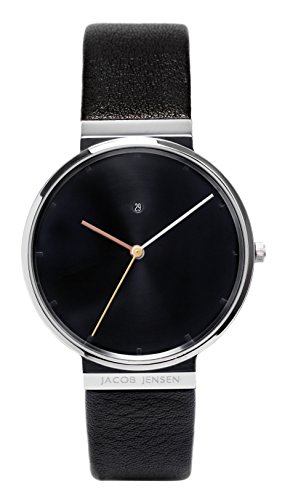 Jacob Jensen Herren Analog Quarz Uhr mit Leder Armband Dimension Series Item NO.: 842 von Jacob Jensen
