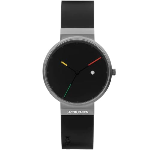Jacob Jensen Herren-Armbanduhr Titanium Series 640 Analog kautschuk schwarz 640 von Jacob Jensen