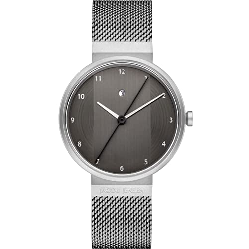 Jacob Jensen Herren-Uhren Analog Quarz One Size Grau, Silber 32018752 von Jacob Jensen