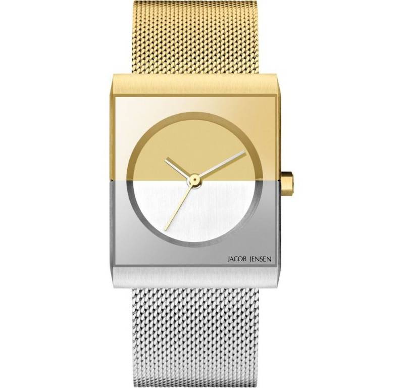 Jacob Jensen Quarzuhr JACOB JENSEN Damen Armbanduhr CLASSIC 526 gold / silber B. 24 mm von Jacob Jensen