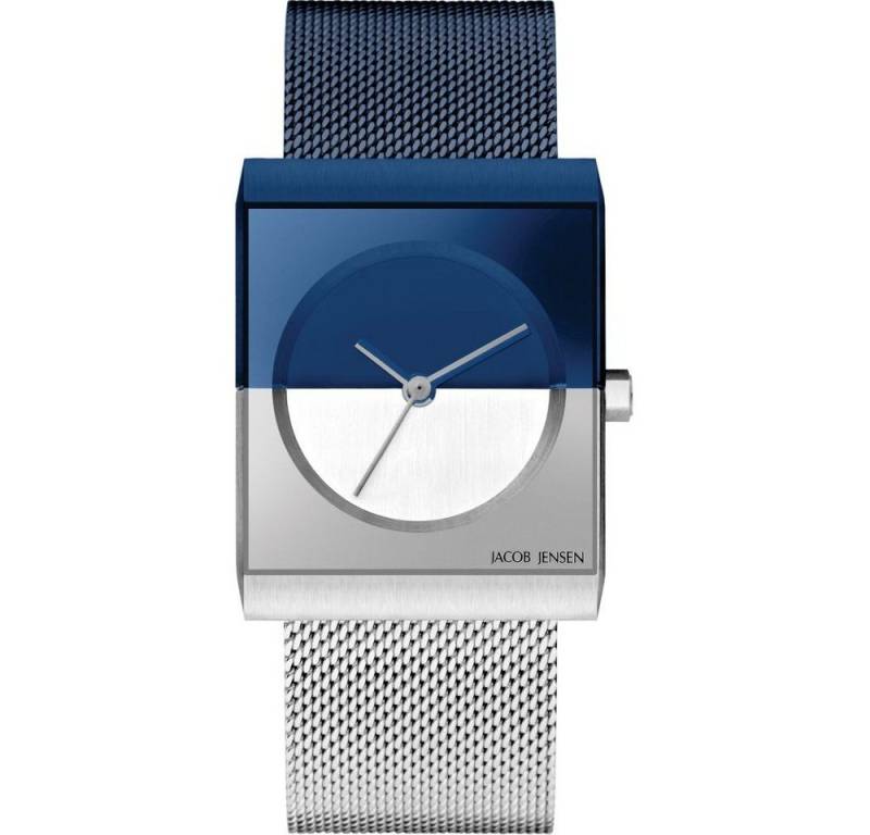 Jacob Jensen Quarzuhr JACOB JENSEN Damen Armbanduhr CLASSIC 527 blau / silber B. 24 mm von Jacob Jensen
