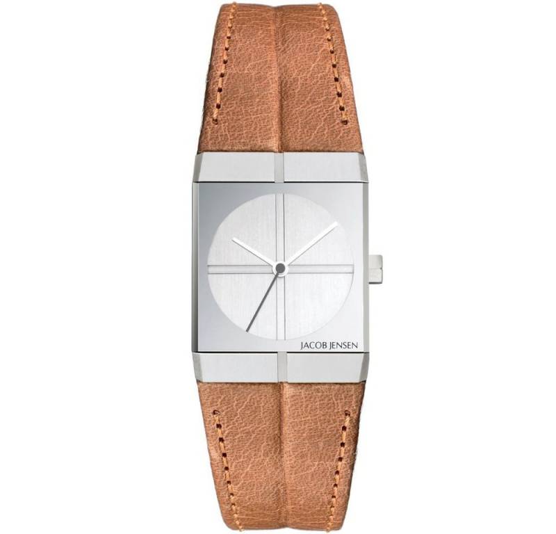 Jacob Jensen Quarzuhr JACOB JENSEN Damen Armbanduhr ICON SERIES 243 silberfarbend B. 25 mm von Jacob Jensen